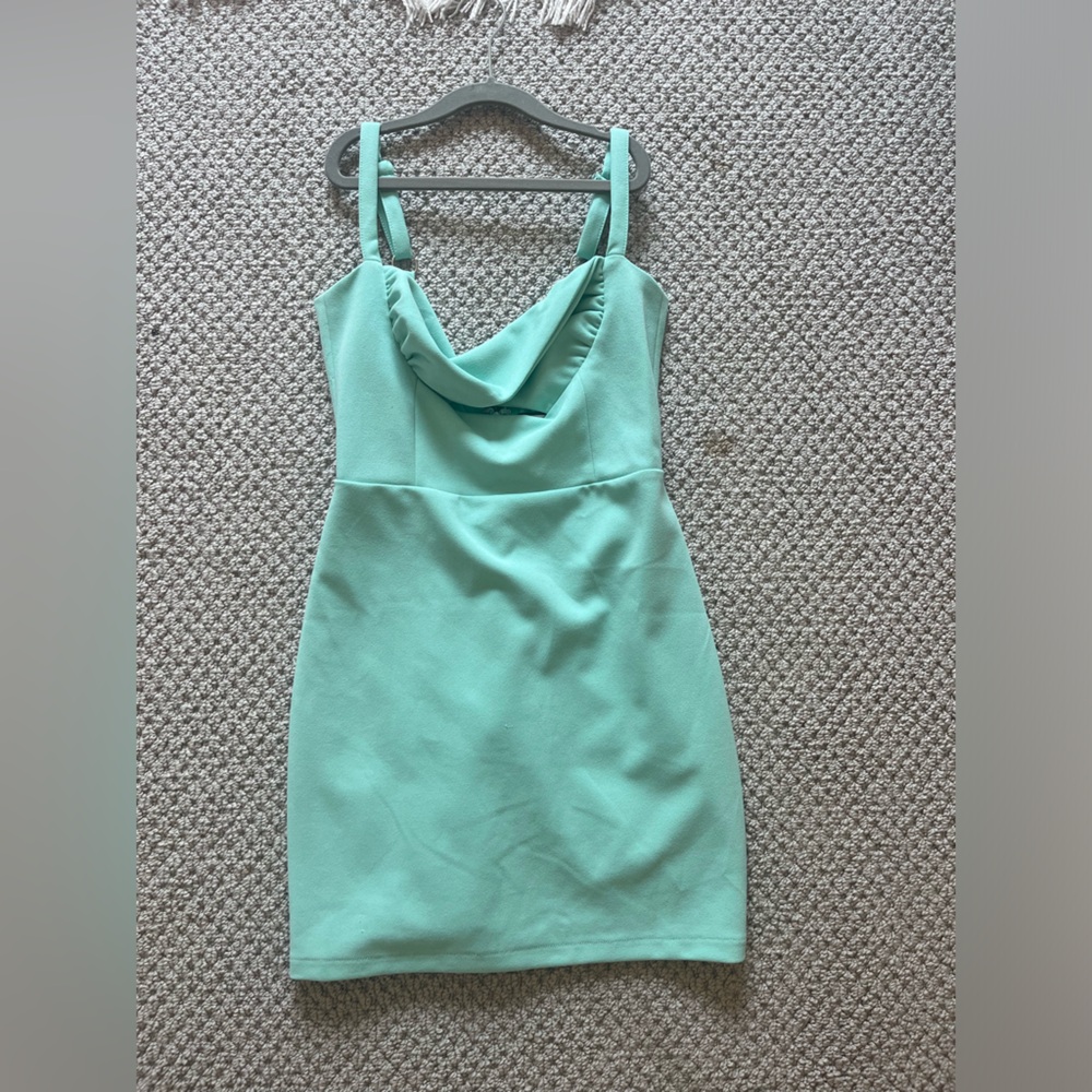 Mint greenish blue mini dress from runaway